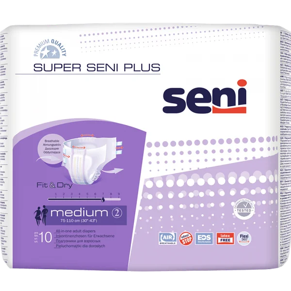 Super Seni Plus Medium 10 шт.подгузники для взрослых Польша - Добрая аптека