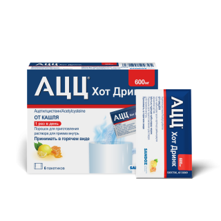 АЦЦ ХОТ ДРИНК 600мг 3г N6 пор д/р-ра д/внут прим - Добрая аптека