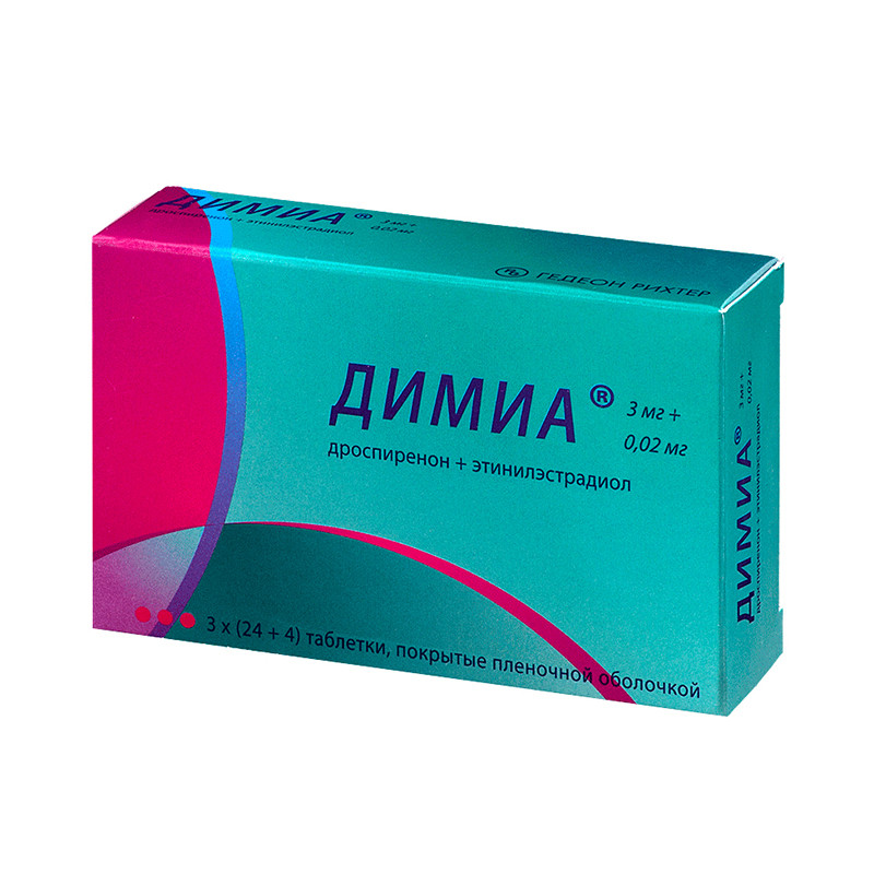 ДИМИА 3мг+0.02мг N28 таб п.п.о. - Добрая аптека