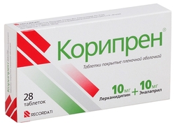 КОРИПРЕН 10мг/10мг N28 таб. п.п.о. КОРИПРЕН 10мг/10мг N28 таб. п.п.о. - Добрая аптека