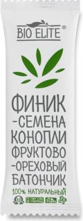 БИО ЭЛИТ БАТОНЧИК ФРУКТОВО-ОРЕХОВЫЙ ФИНИК/СЕМЕНА КОНОПЛИ - Добрая аптека