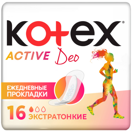 Kotex Liners aktive deo Экстратонкие ежедневные прокладки №16 - Добрая аптека