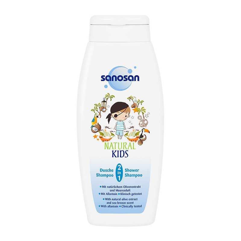 Sanosan natural kids гель для душа и шампунь 2 в 1 250 мл - Добрая аптека