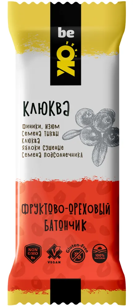 БИО ЭЛИТ ФРУКТОВО-ОРЕХОВЫЙ БАТОНЧИК КЛЮКВА - Добрая аптека