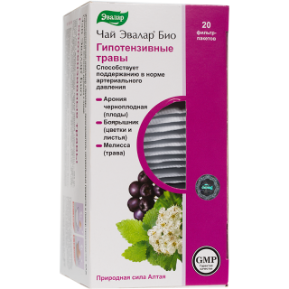 ЧАЙ ЭВАЛАР БИО 1.5г N20 сыр раст ГИПОТЕНЗИВНЫЕ ТРАВЫ - Добрая аптека