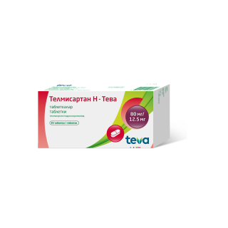ТЕЛМИСАРТАН Н-ТЕВА 80мг/12.5мг N30 таб - Добрая аптека