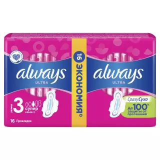 Always Super Duo прокладки 5к №16 - Добрая аптека