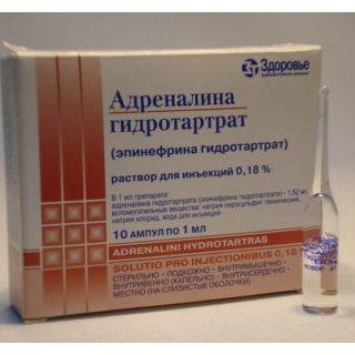 АДРЕНАЛИН-ЗДОРОВЬЕ 0.18% 1мл N10 р-р д/ин - Добрая аптека