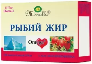 РЫБИЙ ЖИР MIRROLLA 0.37г N100 капс С МАСЛ ПШЕН ОБЛЕП ШИПОВН - Добрая аптека