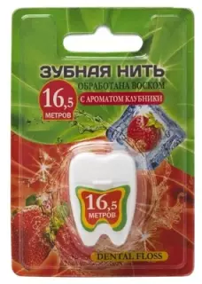 VILSEN ЗУБ НИТЬ ВОЩЕНАЯ 16.5м АРОМАТ КЛУБНИКИ - Добрая аптека