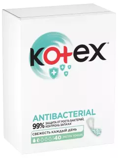 KOTEX ПРОКЛАДКИ ЕЖЕДНЕВНЫЕ N40 АНТИБАКТ ЭКСТРА ТОНКИЕ - Добрая аптека