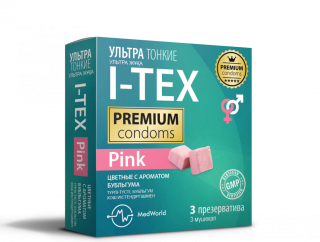 АЙ-ТЕКС ПРЕЗЕРВАТИВЫ N3 ЦВ УЛЬТРАТОНК ГЛАДКИЕ БУБЛЬГУМ - Добрая аптека