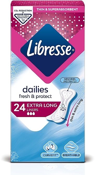 LIBRESSE ДЕЙЛИФРЕШ ПРОКЛАДКИ ЕЖЕДН N24 нормал ЭКСТРА ЛОНГ - Добрая аптека