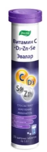 ВИТАМИН С+D+ЦИНК+СЕЛЕН 3,6г №20 табл шип - Добрая аптека