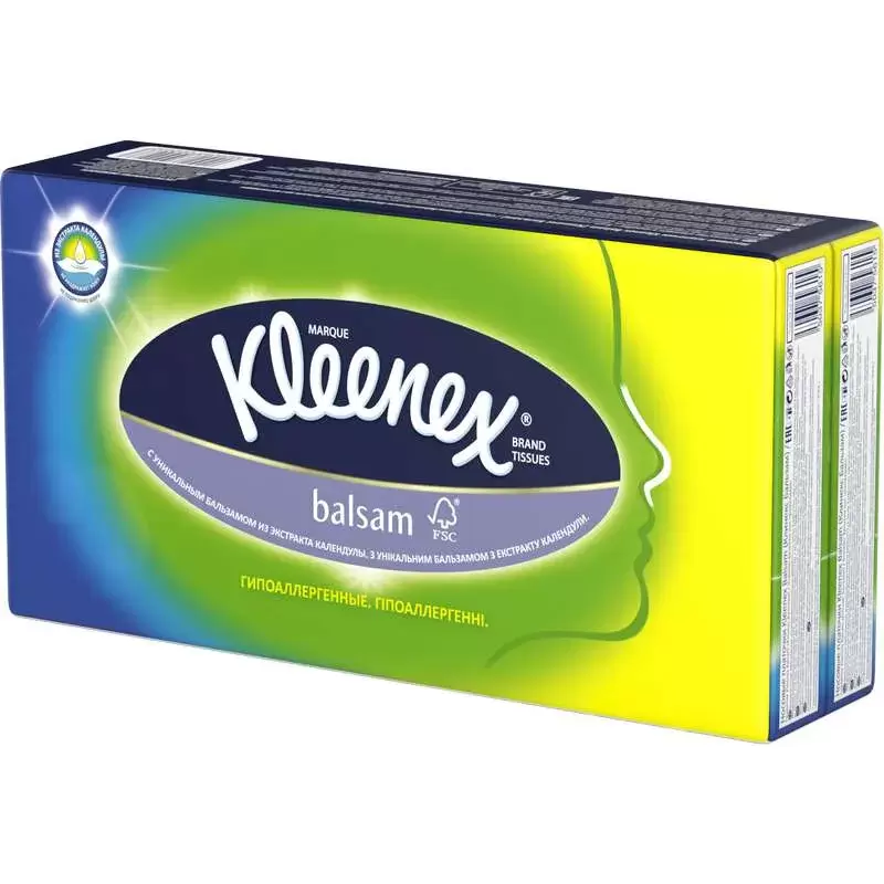 KLEENEX ПЛАТКИ НОСОВЫЕ БУМАЖНЫЕ N72 С БАЛЬЗАМОМ KLEENEX ПЛАТКИ НОСОВЫЕ БУМАЖНЫЕ N72 С БАЛЬЗАМОМ - Добрая аптека