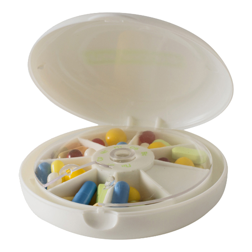 ТАБЛЕТНИЦА-КОНТЕЙНЕР ПИЛЮЛЯ 2198 НА 7 ДНЕЙ С ВРАЩ КРЫШ - Добрая аптека