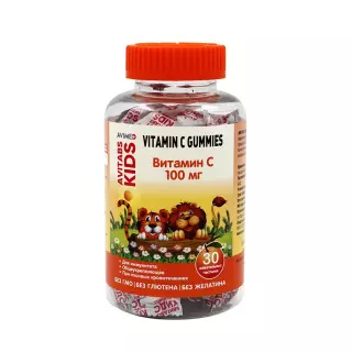 АВИТАБС КИДС ВИТАМИН С ГУММИС N30 таб жев - Добрая аптека