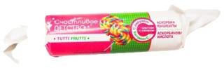 АСКОРБИНОВАЯ КИСЛОТА СЧАСТЛИВОЕ ДЕТСТВО N10 таб ТУТТИ-ФРУТТИ - Добрая аптека