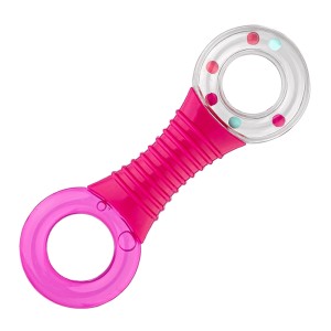 BABY PLANET ПОГРЕМУШКА-ПРОРЕЗЫВАТЕЛЬ ГАНТЕЛЬКА РОЗОВ 8627/2 - Добрая аптека