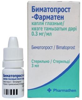 БИМАТОПРОСТ-ФАРМАТЕН 0.3мг/мл 3мл N1 р-р капли глаз - Добрая аптека