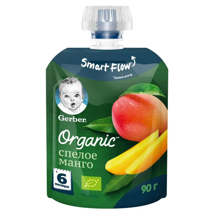 ГЕРБЕР ОРГАНИК пюре 90г СПЕЛОЕ МАНГО - Добрая аптека