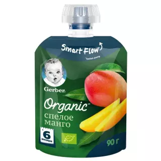 ГЕРБЕР ОРГАНИК пюре 90г СПЕЛОЕ МАНГО - Добрая аптека
