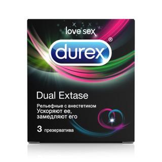 DUREX ПРЕЗЕРВАТИВЫ N3 ДУАЛ ЭКСТАЗ - Добрая аптека