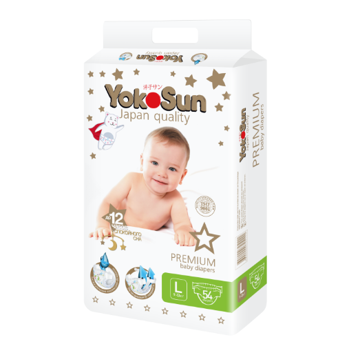 YOKOSUN ПРЕМИУМ ПОДГУЗНИКИ ДЕТСКИЕ L(9-13кг) N54 YOKOSUN ПРЕМИУМ ПОДГУЗНИКИ ДЕТСКИЕ L(9-13кг) N54 - Добрая аптека