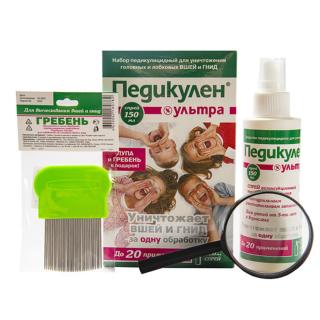 ПЕДИКУЛЕН УЛЬТРА СРЕДСТВО ПЕДИКУЛИЦИДНОЕ 150мл +ЛУПА/ГРЕБЕНЬ - Добрая аптека