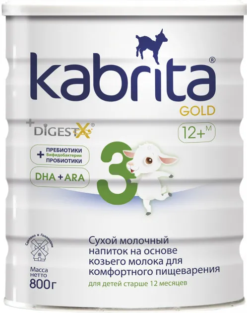 СМЕСЬ КАБРИТА 3 ГОЛД НА ОСНОВЕ КОЗЬЕГО МОЛОКА 800г 12МЕС+ СМЕСЬ КАБРИТА 3 ГОЛД НА ОСНОВЕ КОЗЬЕГО МОЛОКА 800г 12МЕС+ - Добрая аптека