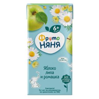 ФРУТОНЯНЯ СОК 200мл ЯБЛОКО С РОМАШ И ЛИПОЙ НЕ ОСВЕТЛ 6МЕС.+ - Добрая аптека