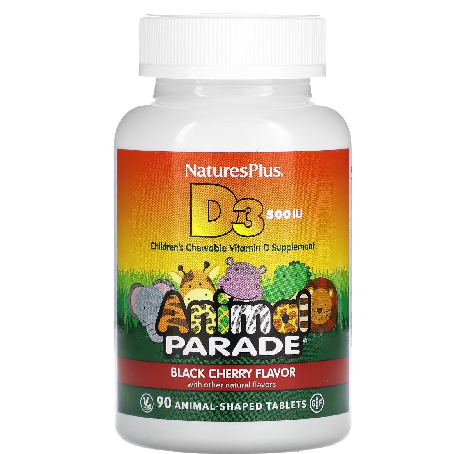 ЭНИМАЛ ПАРАД ВИТАМИН Д3 500МЕ N90 таб жев ЧЕРНАЯ ВИШНЯ - Добрая аптека