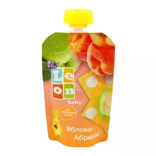 ЛЕОН БЕЙБИ ПЮРЕ ЯБЛОКО-АБРИКОС 90ГР - Добрая аптека