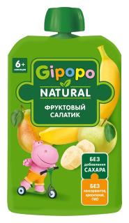 GIPOPO Пюре Фруктовое Яблоко Груша Банан 90г пауч - Добрая аптека