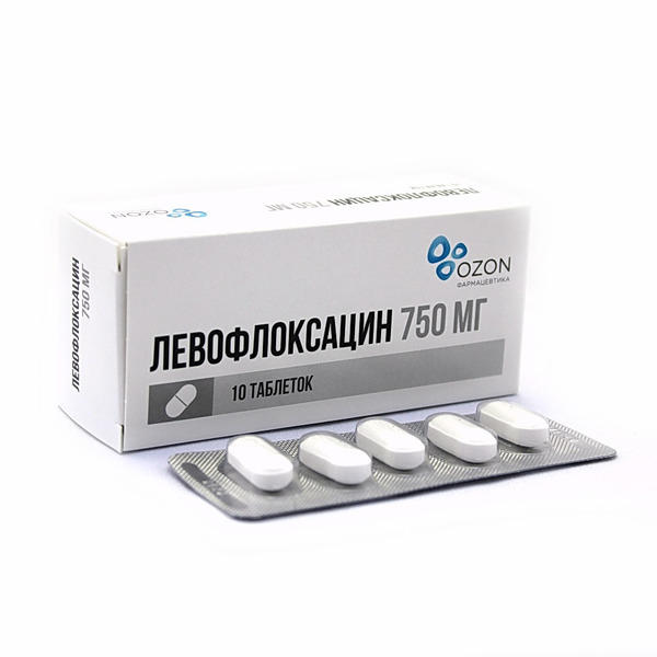 Левофлоксацин 750мг №10таб OZON фарм - Добрая аптека