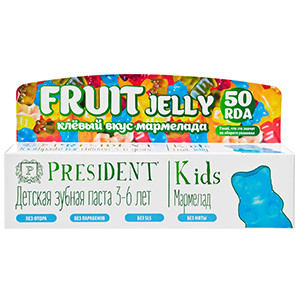 President Kids 3-6 зубная паста 50 мл Fruit Jelly со вкусом мармелада - Добрая аптека