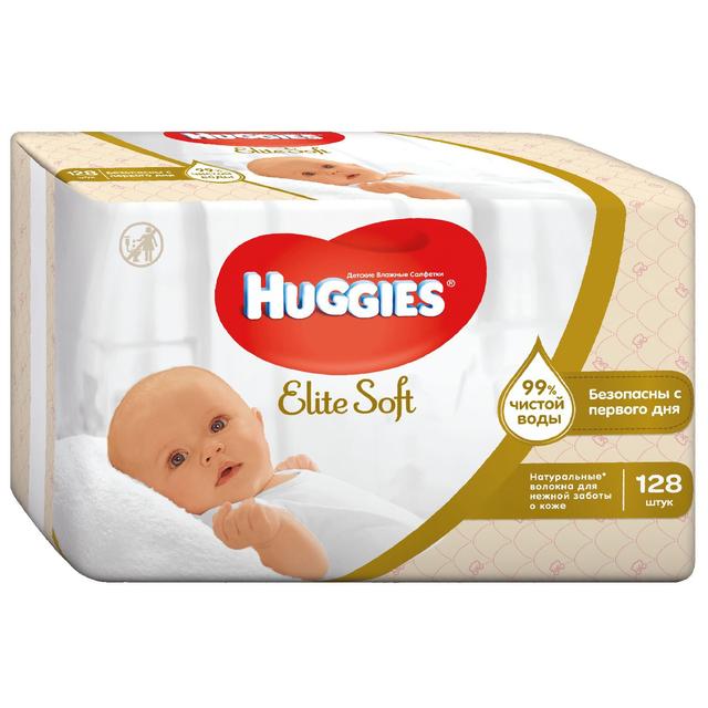 Huggies Elite Soft детские влажные салфетки №128 - Добрая аптека