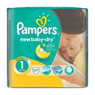Pampers New Baby №1 подгузники 2-5кг №27 - Добрая аптека