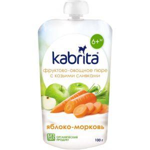 Kabrita Фруктово-овощное пюре с козьими сливками Яблоко-Морковь 100г - Добрая аптека