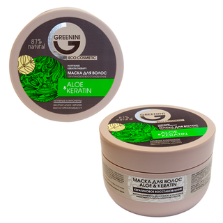 Greenini Маска для волос Кератиновое восстановление Aloe+Keratin 200 мл REL1 - Добрая аптека